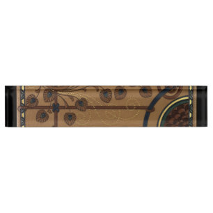 Decorative Deco Flowers Nameplate