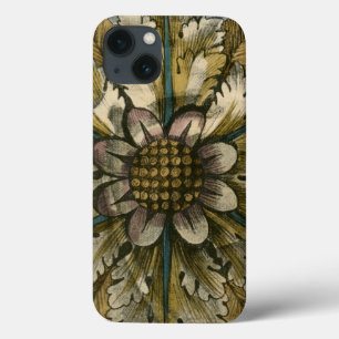 Decorative Demask Rosette on Grey Background iPhone 13 Case