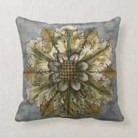 Decorative Demask Rosette on Grey Background