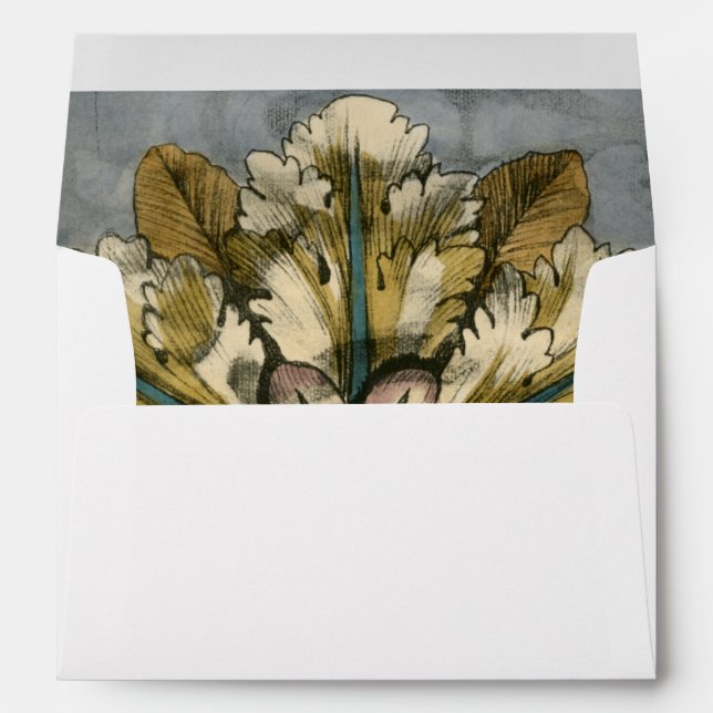Decorative Demask Rosette on Grey Background Envelopes (Back (Bottom))