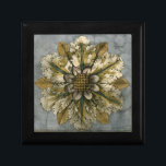 Decorative Demask Rosette on Grey Background Gift Box<br><div class="desc">Jennifer Goldberger produced this decorative damask featuring a beautiful rosette over a grey background. A damask is a woven pattern that can be made of silk,  wool,  linen,  or other fabrics that was invented during the Byzantine empire. Purchase this print to show your friends your love of ancient culture!</div>