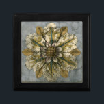 Decorative Demask Rosette on Grey Background Gift Box<br><div class="desc">Jennifer Goldberger produced this decorative damask featuring a beautiful rosette over a grey background. A damask is a woven pattern that can be made of silk,  wool,  linen,  or other fabrics that was invented during the Byzantine empire. Purchase this print to show your friends your love of ancient culture!</div>