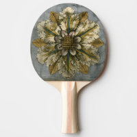 Decorative Demask Rosette on Grey Background