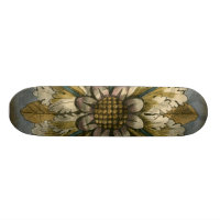 Decorative Demask Rosette on Grey Background