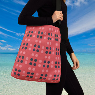  Decorative Dots in Pink and Grey Crossbody Bag
