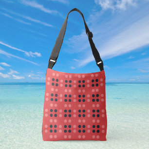 Decorative Dots in Pink and Grey Crossbody Bag