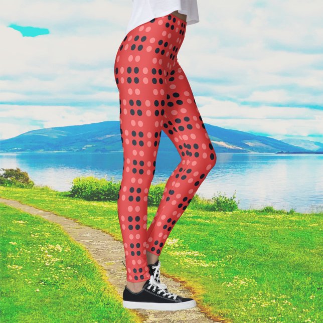  Decorative Dots in Pink and Grey Leggings (Creator Uploaded)