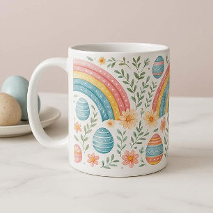Decorative Easter Eggs Pastel Spring Rainbow Theme Coffee Mug