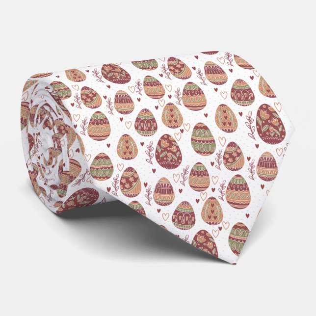 Decorative Easter Eggs Pattern | Necktie (Rolled)