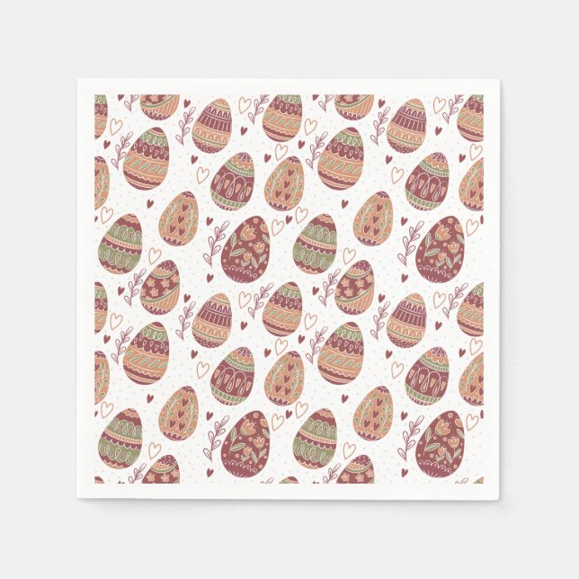 Decorative Easter Eggs Pattern | Paper Napkin (Front)
