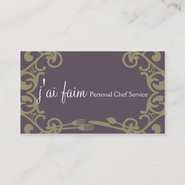 decorative eating utensils catering business card (Front)