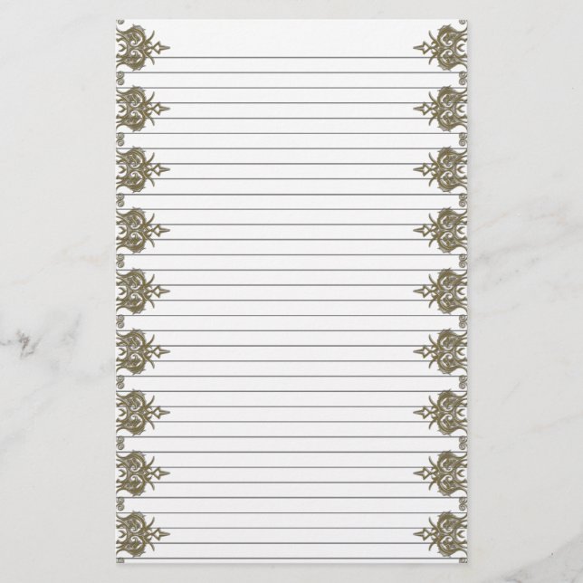 Decorative Edged Stationery - optional lines (Front)