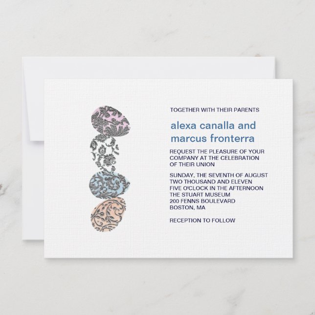 Decorative Eggs Wedding Invitation (Front)