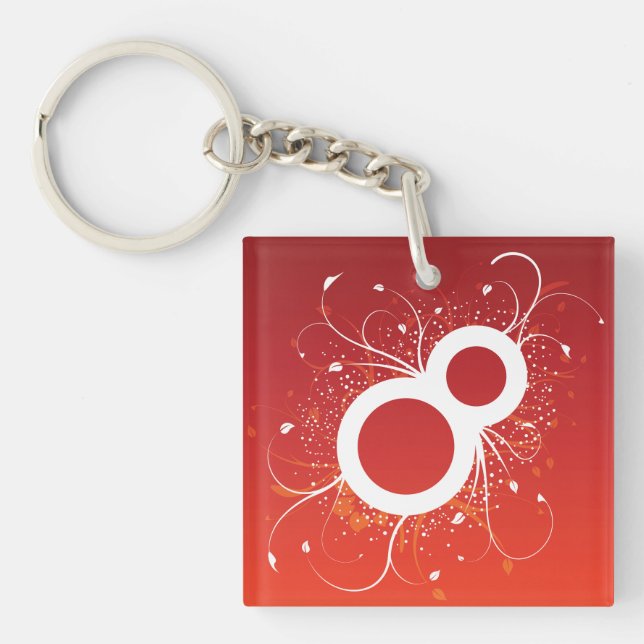 Decorative Eight Number Keychain (Front)