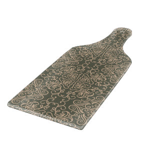 Decorative Elegant Ornament Dark Green Pattern Cutting Board