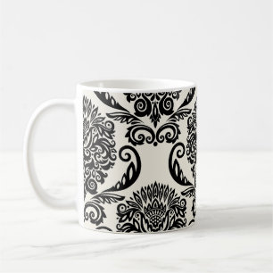 Decorative elements, freehand seamless drawing. coffee mug