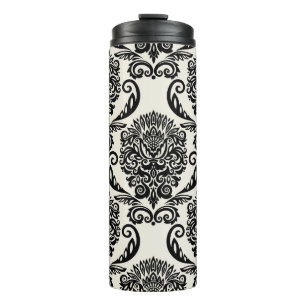 Decorative elements, freehand seamless drawing. thermal tumbler