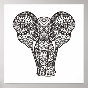 Decorative Elephant Style 2 Poster
