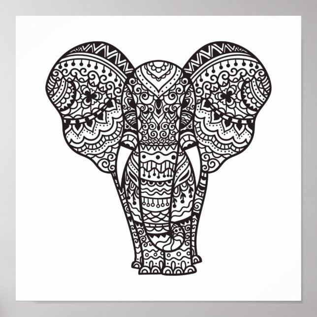 Decorative Elephant Style 2 Poster (Front)