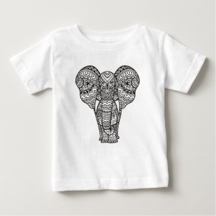 Decorative Elephant Style Baby T-Shirt