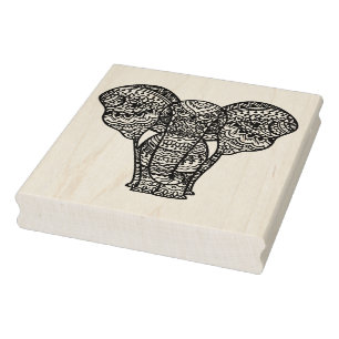 Decorative Elephant Style Rubber Stamp