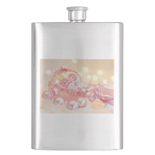 Decorative Embroidery Ornament Hip Flask