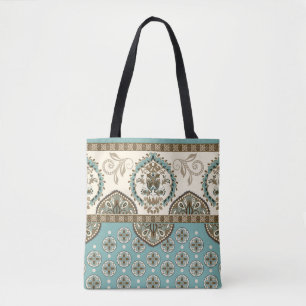 Decorative Ethnic Moroccan Style Border Tote Bag