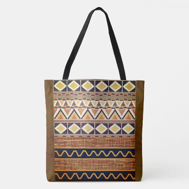 Decorative  Ethnic Weave Pattern Tote (Front)