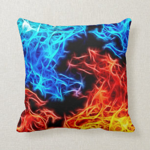 Decorative flames - good and evil beautiful pillow