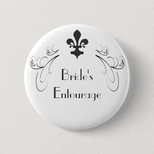 Decorative Fleur de Lis Brides Entourage Button