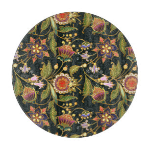 Decorative Floral: Acrylic Golden Purple. Cutting Board