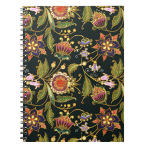 Decorative Floral: Acrylic Golden Purple. Notebook