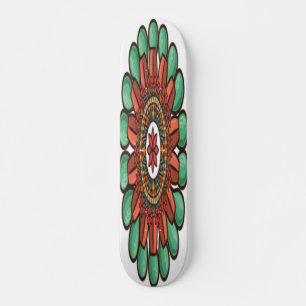 Decorative Floral Artwork Skateboard