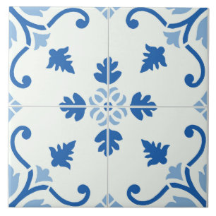 Decorative Floral Blue Tile
