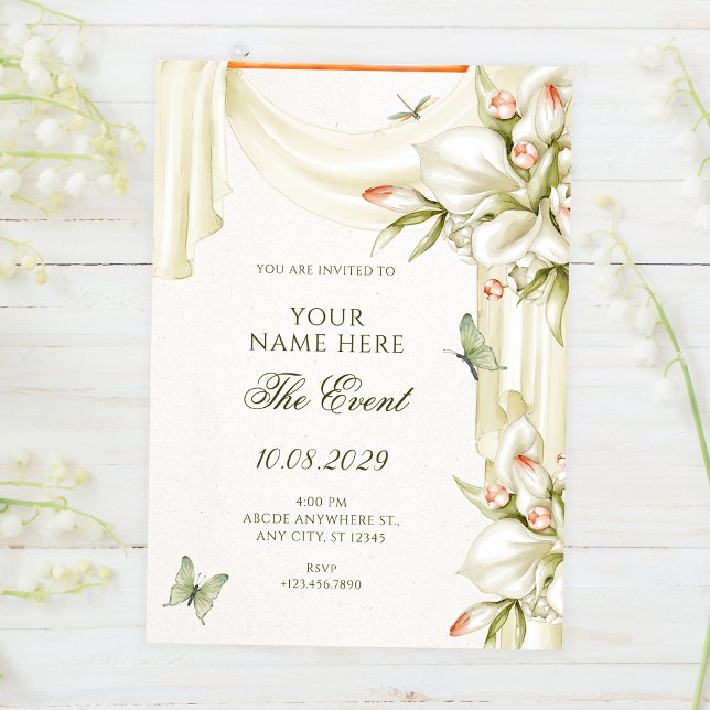 Decorative floral botanical invitation (Creator Uploaded)