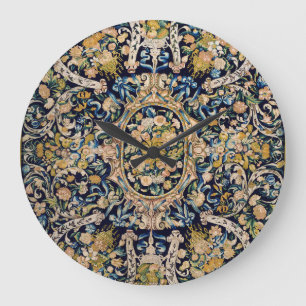 Decorative Floral Carpet Pattern Large Clock