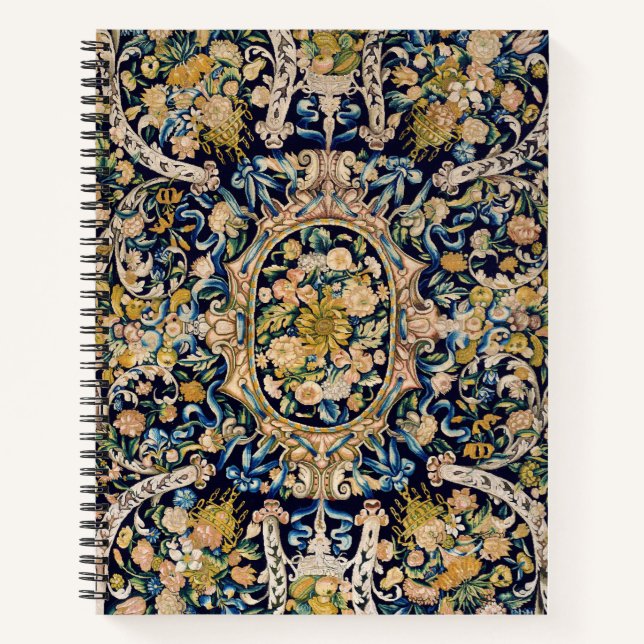 Decorative Floral Carpet Pattern Notebook (Front)