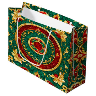 Decorative Floral Christmas Holiday Gift Bag