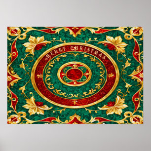 Decorative Floral Christmas Holiday Poster