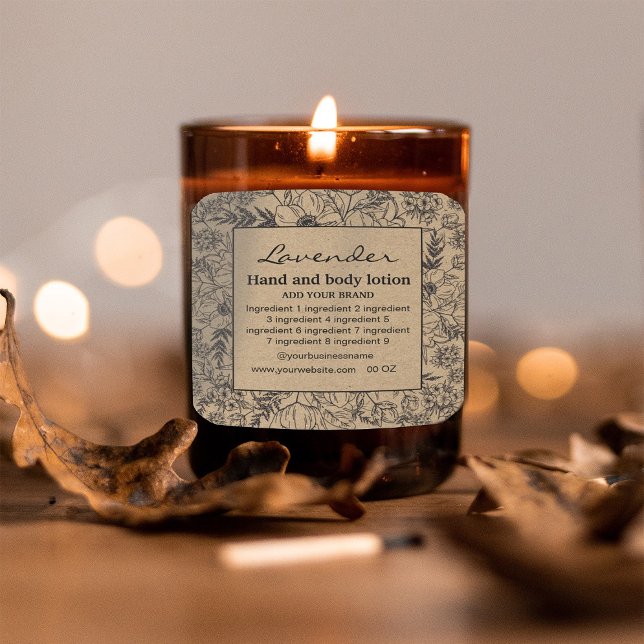 Decorative Floral frame Kraft Paper label (Creator Uploaded)