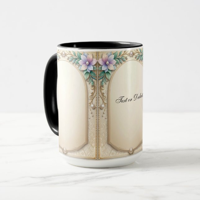 Decorative Floral Frame Mug (Front Left)