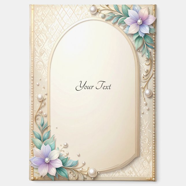 Decorative Floral Frame with Pearls Magnet (Front)