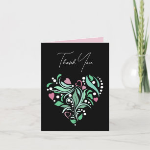 Decorative Floral Heart Thank You Card