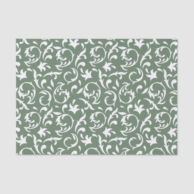Decorative Floral in White Tissue Paper (Front)