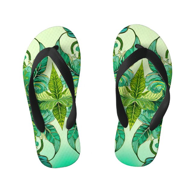 Decorative Floral Kid's Thongs (Footbed)