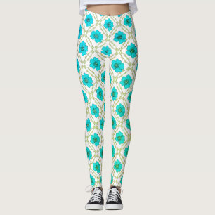 decorative floral nature design leggings