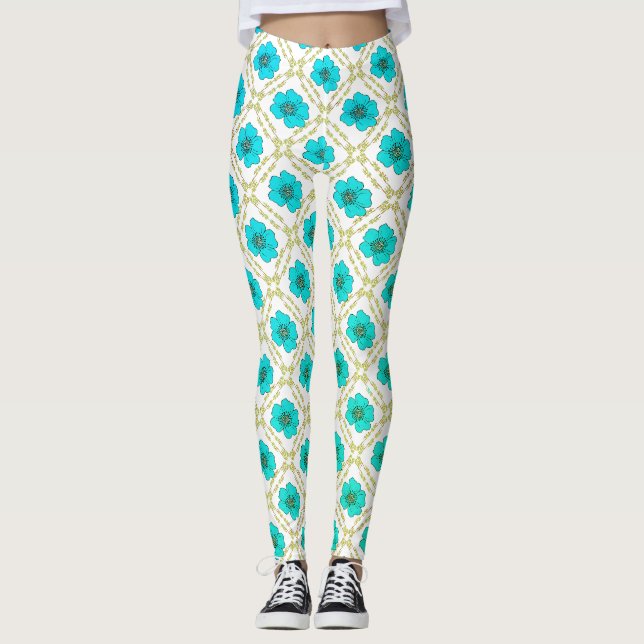 decorative floral nature design leggings (Front)