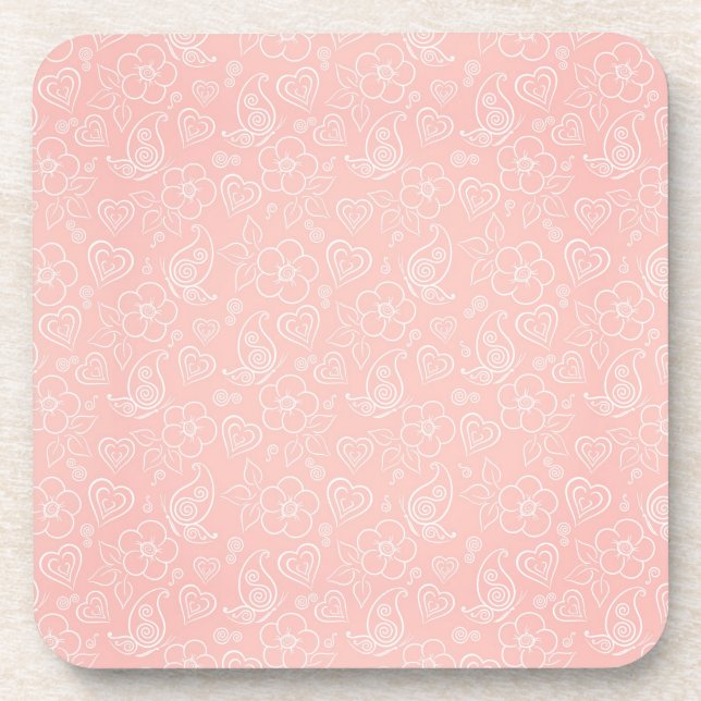 Decorative floral pattern coaster (Front)