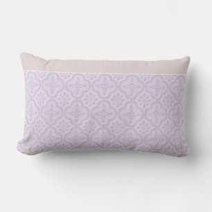 Decorative Floral Pattern In Mauve Lumbar Cushion