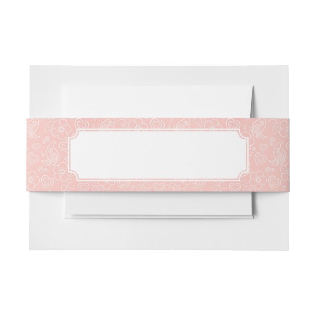 Decorative floral pattern invitation belly band (Front Example)